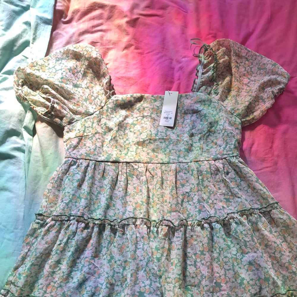 NWT FRANCESCA Floral Ruffle Tiered Mini Dress - S